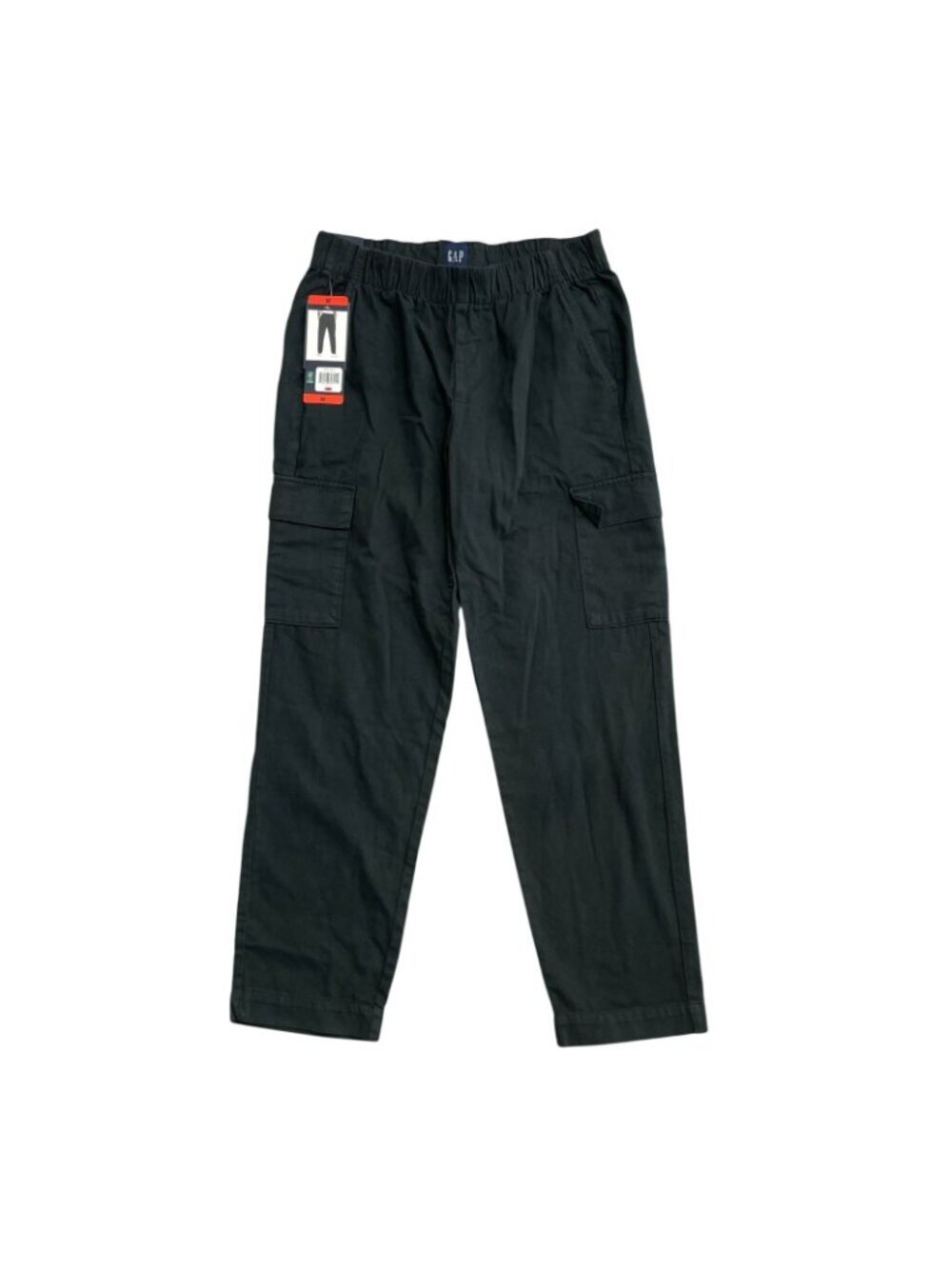 NWT Gap Women's  M Twill Cargo Pants Elastic Waist Black   J2110